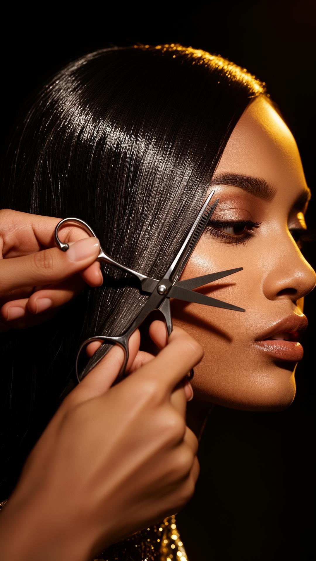 Stylist knipt met precisie